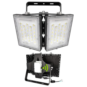 LED Flood Lights Outdoor, 200W 20000LM 6000K Dusk to Dawn Outdoor Lighting with Photocell, IP66 Waterproof, 2 Heads Adjustable Wide Outside Lighting for Parking Lot, Yard, Street, Stadium