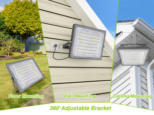 STASUN 200W Flood Lights Outdoor, 20000lm Bright LED Work Light with Plug and Switch, 6000K Daylight White LED Flood Light Outdoor, IP66 Waterproof Security Lights Yard Lights for Yard Garage Stadium