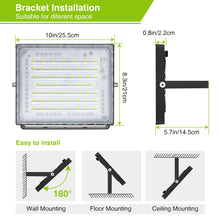 Load image into Gallery viewer, STASUN 200W Flood Lights Outdoor, 20000lm Bright LED Work Light with Plug and Switch, 6000K Daylight White LED Flood Light Outdoor, IP66 Waterproof Security Lights Yard Lights for Yard Garage Stadium
