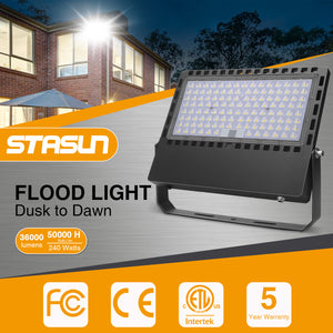 𝟮𝟰𝟬𝗪 36000LM Dusk to Dawn LED Stadium Flood Lights - Photocell, Professional Grade Security Lights - High-Intensity, Energy-Efficient, 5000K for Yard, Sports, Street