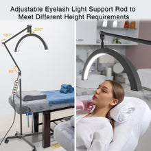 Load image into Gallery viewer, Half Moon Light for Lash Extension, 20in Lash Light with Wheels for Eyelash Tech, LED Lash Lamp for Tattoo Artists, Nail Tech, Esthetician
