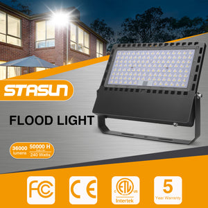 STASUN 𝟮𝟰𝟬𝗪 36000LM LED Stadium Flood Lights, Professional Grade Security Lights - High-Intensity, Energy-Efficient, and Long-Lasting 5000K for Yard, Sports, Street, Commercial, Outdoor