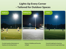 Load image into Gallery viewer, STASUN 1000W LED Stadium Lights Outdoor – Ultra Series High Power, ETL Certified, 150000LM, 5000K Daylight, 60° Beam, 100-277V, IP67 Waterproof Flood Lights for Arena, Sports Field, Parking Lot
