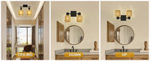 Load image into Gallery viewer, STASUN 2 Lights Farmhouse Vanity Light, Rattan bathroom lighting fixtures Over Mirror, Bathroom Vanity Light with 330°Adjustable Lampshade, Suitable for Mirror, Hallway, Porch, E26 Base (Bulbs Not Included)
