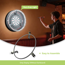Load image into Gallery viewer, STASUN 360° Dartboard Light,White LED Darts Lighting,Dimmable Dart Board Surround Ring Lighting System, 24W 6500K Magnetic Darts Light and Accessories for The Whole Board
