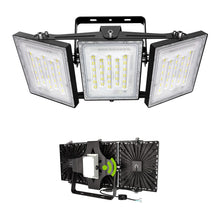 Load image into Gallery viewer, LED Flood Lights Outdoor, 300W 30000LM 6000K Dusk to Dawn Outdoor Lighting with Photocell, IP66 Waterproof, 3 Heads Adjustable Wide Outside Lighting for Parking Lot, Yard, Street, Stadium
