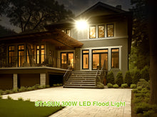 Load image into Gallery viewer, STASUN LED Flood Light Outdoor, 300W 30000lm 3000K Warm White IP66 Waterproof, Commercial Parking Lot Light,3 Heads for Yard Street Stadium House Floodlight Bright Security Lights for Outdoor Area
