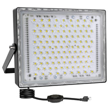 Load image into Gallery viewer, STASUN 300W Flood Lights Outdoor, 30000lm Bright LED Work Light with Plug and Switch, 6000K Daylight White LED Flood Light Outdoor, IP66 Waterproof Security Lights for Yard Garage Stadium
