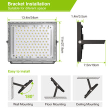 Load image into Gallery viewer, STASUN 300W Flood Lights Outdoor, 30000lm Bright LED Work Light with Plug and Switch, 6000K Daylight White LED Flood Light Outdoor, IP66 Waterproof Security Lights for Yard Garage Stadium
