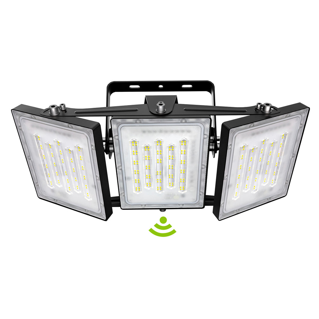 LED Flood Lights Outdoor, 300W 30000LM 6000K Dusk to Dawn Outdoor Lighting with Photocell, IP66 Waterproof, 3 Heads Adjustable Wide Outside Lighting for Parking Lot, Yard, Street, Stadium