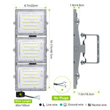 Load image into Gallery viewer, LED Flood Light Outdoor, STASUN 300W 30000lm 6000K Daylight White IP66 Waterproof, Stadium Lighting Commercial Parking Lot Light, Gray
