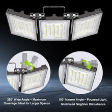 Load image into Gallery viewer, STASUN 300W LED Flood Light with Plug, Mini Series Outdoor Floodlight, 30000LM 6000K Daylight White, IP66 Waterproof, 3 Adjustable Heads, Exterior Flood Lights for Backyard, Driveway, Garage, Barn
