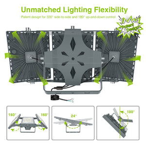 STASUN LED Flood Light Outdoor, 300W 30000lm 3000K Warm White IP66 Waterproof, Commercial Parking Lot Light,3 Heads for Yard Street Stadium House Floodlight Bright Security Lights for Outdoor Area