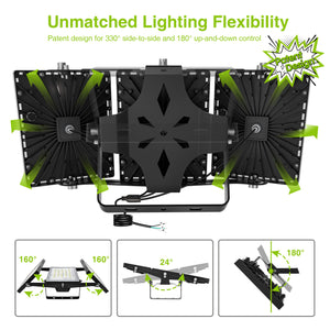 STASUN LED Flood Light Outdoor, 300W 30000lm 3000K Warm White IP66 Waterproof, Commercial Parking Lot Light,3 Heads for Yard Street Stadium House Floodlight Bright Security Lights for Outdoor Area