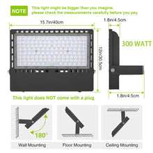 Load image into Gallery viewer, STASUN Ultra Series LED Flood Lights 300W / 400W / 500W / 600W, ETL Certified, 150LM/W High Brightness Outdoor LED Security Lights, IP66 Waterproof 5000K Cool White
