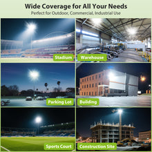 Load image into Gallery viewer, STASUN 800W LED Stadium Lights Outdoor – Ultra Series High Power, ETL Certified, 120000LM, 5000K Daylight, 60° Beam, 100-277V, IP67 Waterproof Flood Lights for Arena, Sports Field, Parking Lot
