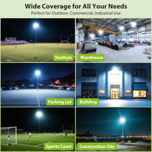 Load image into Gallery viewer, STASUN 1000W LED Stadium Lights Outdoor – Ultra Series High Power, ETL Certified, 150000LM, 5000K Daylight, 60° Beam, 100-277V, IP67 Waterproof Flood Lights for Arena, Sports Field, Parking Lot
