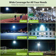 Load image into Gallery viewer, STASUN 1200W LED Stadium Lights Outdoor – Ultra Series High Power, ETL Certified, 180000LM, 5000K Daylight, 30° Beam, 100-277V, IP67 Waterproof Flood Lights for Arena, Sports Field, Parking Lot
