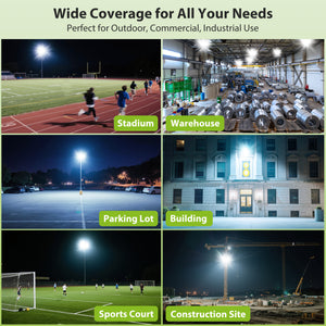 STASUN 1200W LED Stadium Lights Outdoor – Ultra Series High Power, ETL Certified, 180000LM, 5000K Daylight, 30° Beam, 100-277V, IP67 Waterproof Flood Lights for Arena, Sports Field, Parking Lot
