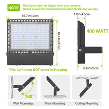 Load image into Gallery viewer, STASUN Ultra Series LED Flood Lights 300W / 400W / 500W / 600W, ETL Certified, 150LM/W High Brightness Outdoor LED Security Lights, IP66 Waterproof 5000K Cool White

