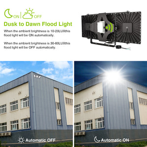LED Flood Lights Outdoor, 480W 48000LM 6000K Dusk to Dawn Outdoor Lighting with Photocell, IP66 Waterproof, 3 Heads Adjustable Wide Outside Lighting for Parking Lot, Yard, Street, Stadium
