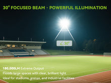 Load image into Gallery viewer, STASUN 1200W LED Stadium Lights Outdoor – Ultra Series High Power, ETL Certified, 180000LM, 5000K Daylight, 30° Beam, 100-277V, IP67 Waterproof Flood Lights for Arena, Sports Field, Parking Lot
