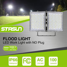 Load image into Gallery viewer, STASUN 500W Flood Lights Outdoor, 50000lm Bright LED Work Light, 6000K Daylight White LED Flood Light Outdoor, IP66 Waterproof Security Lights Yard Lights for Yard Garage Stadium
