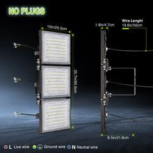 Load image into Gallery viewer, STASUN 600W LED Flood Light, Mini Series Stadium Light, 60000LM 6000K Daylight White, IP66 Waterproof, 3 Adjustable Panels

