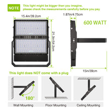 Load image into Gallery viewer, STASUN Ultra Series LED Flood Lights 300W / 400W / 500W / 600W, ETL Certified, 150LM/W High Brightness Outdoor LED Security Lights, IP66 Waterproof 5000K Cool White
