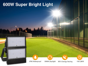 STASUN 600W 90000LM LED Stadium Flood Lights, Professional Grade Security Lights, Energy-Efficient, and Long-Lasting 5000K for Yard, Stadium, Courts, Commercial, Parking Lot