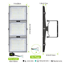 Load image into Gallery viewer, LED Flood Light Outdoor, STASUN 600W 60000lm 6000K Daylight White IP66 Waterproof, Stadium Lighting Commercial Parking Lot Light, Black
