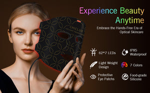 LED Facial Red Light Therapy Mask, CHICLUX 7 Colors LED Photon Light Face Beauty Mask Skin Care Mask Skin Rejuvenation Facial Beauty Mask for Face Skin Facial Care, Anti Aging, Firming Skin and Reducing Wrinkles
