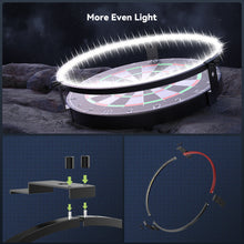 Load image into Gallery viewer, STASUN 360° Dartboard Light,White LED Darts Lighting,Dimmable Dart Board Surround Ring Lighting System,12W 6500K Magnetic Darts Light and Accessories for The Whole Board
