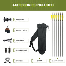 Load image into Gallery viewer, Black Hunter Longbow and Arrow Set, GLURAK 62'' Traditional Wooden Takedown Longbows Package, Archery Bow Kit for Target Practice and Hunting, Right Hand, 25-55 Lbs
