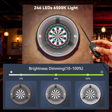 Load image into Gallery viewer, STASUN 360° Dartboard Light,White LED Darts Lighting,Dimmable Dart Board Surround Ring Lighting System, 24W 6500K Magnetic Darts Light and Accessories for The Whole Board
