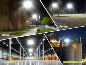 LED Flood Lights Outdoor, 750W 75000LM 6000K Dusk to Dawn Outdoor Lighting with Photocell, IP66 Waterproof, 3 Heads Adjustable Wide Outside Lighting for Parking Lot, Yard, Street, Stadium
