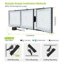 Load image into Gallery viewer, LED Flood Lights Outdoor, 750W 75000LM 6000K Dusk to Dawn Outdoor Lighting with Photocell, IP66 Waterproof, 3 Heads Adjustable Wide Outside Lighting for Parking Lot, Yard, Street, Stadium
