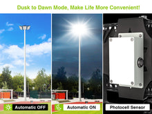 Load image into Gallery viewer, LED Flood Lights Outdoor, 900W 90000LM 6000K Dusk to Dawn Outdoor Lighting with Photocell, IP66 Waterproof, 3 Heads Adjustable Wide Outside Lighting for Parking Lot, Yard, Street, Stadium
