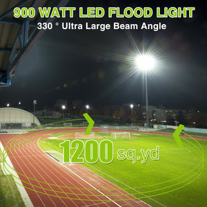 LED Flood Light Outdoor, STASUN 900W 90000lm 6000K Daylight White IP66 Waterproof, Stadium Lighting Commercial Parking Lot Light, Gray