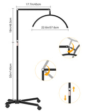 Load image into Gallery viewer, STASUN Lash Light for Eyelash Tech, Half Moon Light for Eyelash Extensions, LED Half Moon Floor Lamp Lash Extension Light Esthetician Light for Beauty Care, Tattoo Artists, Nail Tech, Salon SPA, Skincare
