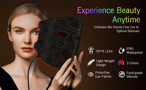 CHICLUX  4-Color LED Light Therapy Mask with Near-infrared Light - Skin Rejuvenation, Anti-Aging, and Acne Treatment Device - Red, Blue, Orange and Infrared Light Therapy for Home Use - Clinically Proven Skin Care Technology for Youthful, Glowing Skin