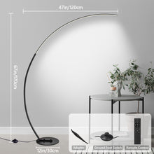 Load image into Gallery viewer, CHICLUX Arc Floor Lamp, Dimmable LED Floor Lamp with 3 Color Temperatures, Ultra Bright, Modern Standing Tall Lamp with Remote Reading Floor Lamp for Living Room Bedroom Office
