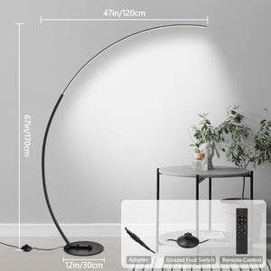 CHICLUX Arc Floor Lamp, Dimmable LED Floor Lamp with 3 Color Temperatures, Ultra Bright, Modern Standing Tall Lamp with Remote Reading Floor Lamp for Living Room Bedroom Office