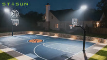 Load and play video in Gallery viewer, STASUN Pro2 Series Stadium Lights, 200W / 300W / 400W / 600W / 800W LED Flood Lights Outdoor, 150LM/W, 5000K Daylight, 100-277V, IP66 Waterproof, ETL Certified, Optional Dusk to Dawn (Manual On/Off), for Stadium, Arena, Court, Parking Lot
