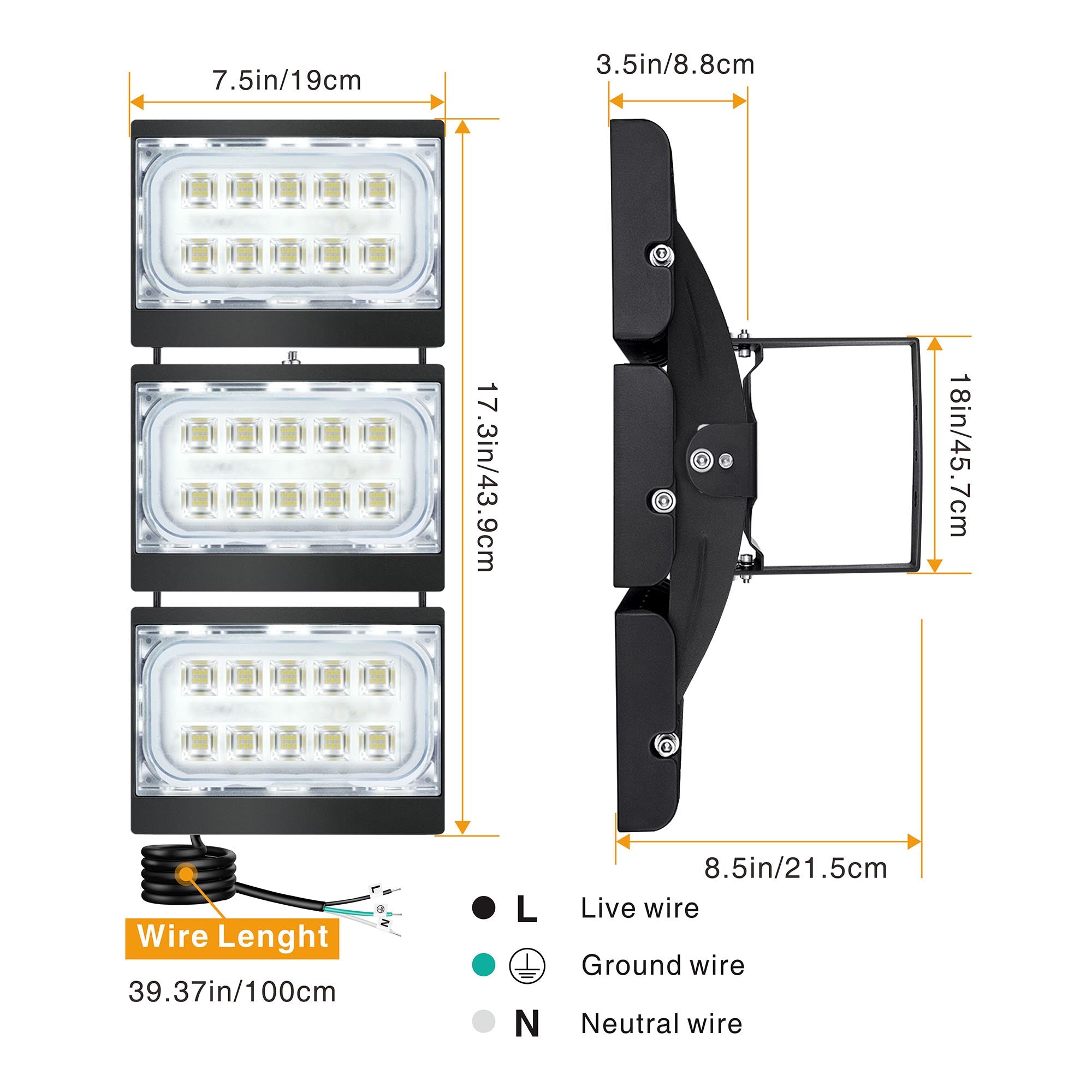 STASUN LED Flood Light, 150W 13500lm Security Lights with 330°Wide Lig 
