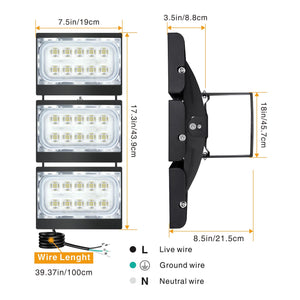 STASUN LED Flood Light Outdoor, 150W 13500lm Outdoor Lighting, 6000K Daylight White, IP66 Waterproof Outside Floodlight Exterior Security Light