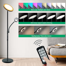 Load image into Gallery viewer, STASUN LED FLoor Lamp LED Standing Light Torchiere Light, RGB Light with Adjustable Reading Lamp
