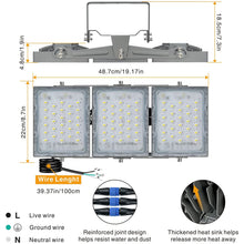 Load image into Gallery viewer, [Dimmable] STASUN 150W LED Flood Light, 5000K, Gray
