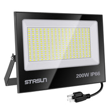 Load image into Gallery viewer, STASUN Dusk to Dawn Flood Light, 200W 20000lm Security Floodlight Photocell, 6000K Daylight White, IP66 Waterproof Super Bright Work Light
